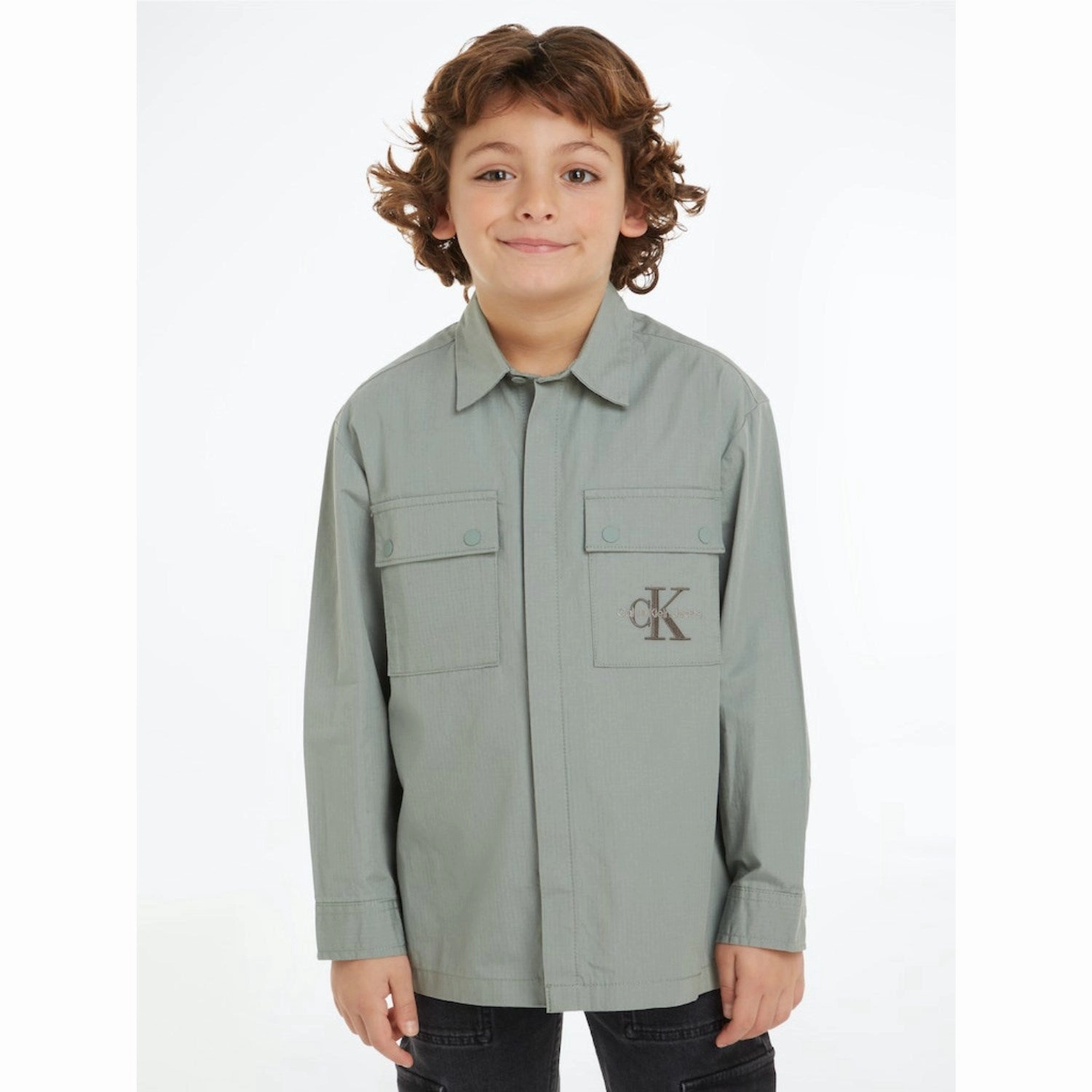 Networking Session Calvin Klein Meteor Green Cotton Ripstop Shirt