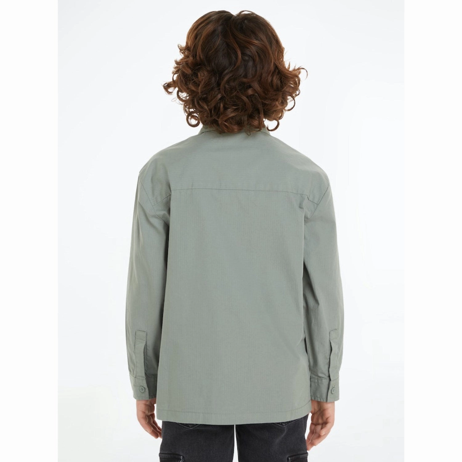 Calvin Klein Meteor Green Cotton Ripstop Shirt Functional Design Snag Free Surface