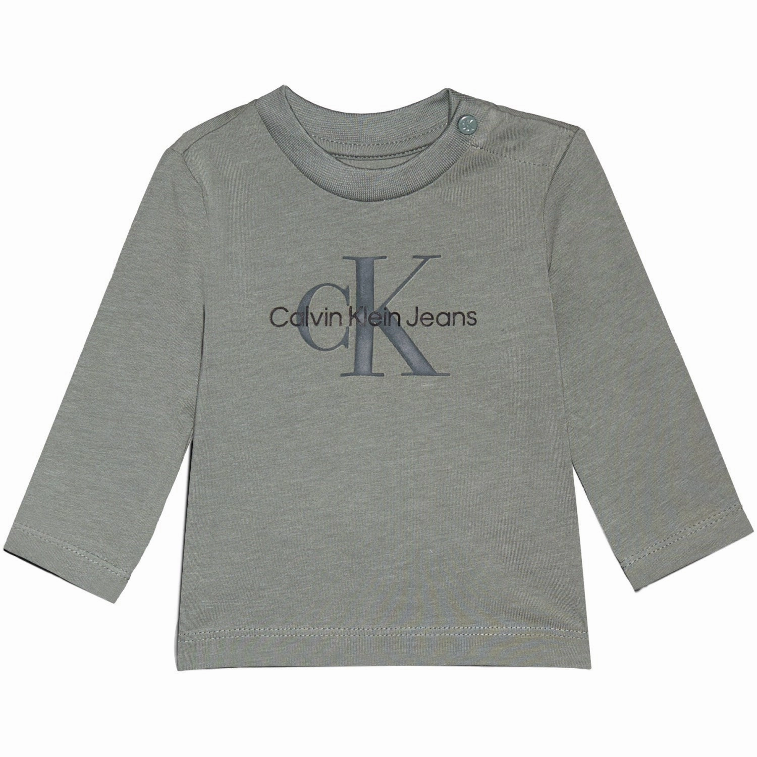 Anti Static Finish Everyday Essential Calvin Klein Meteor Green Monogram Blouse