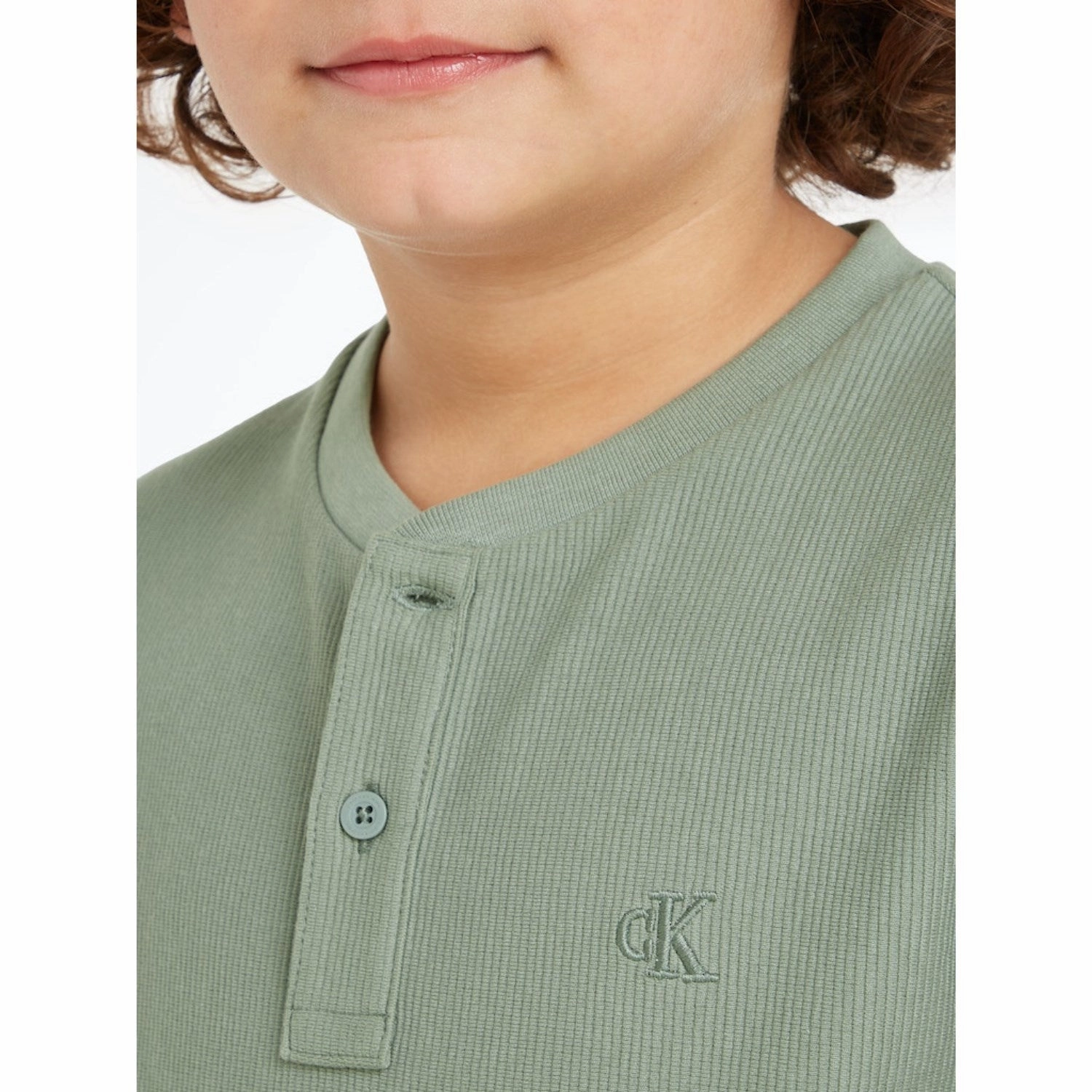 Calvin Klein Meteor Green Ottoman Mono Lwk Blouse Comfort First Fit