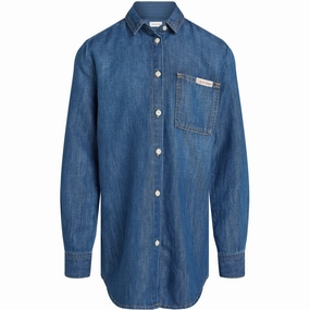 Calvin Klein Mid Serenity Denim Lw Mid Serenity Shirt Mesh Insert Sporty Look