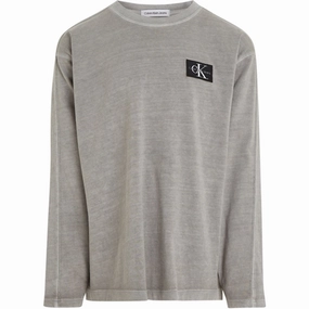 Pocket Detailing Calvin Klein Mineral Dye Badge Blouse Ck Black