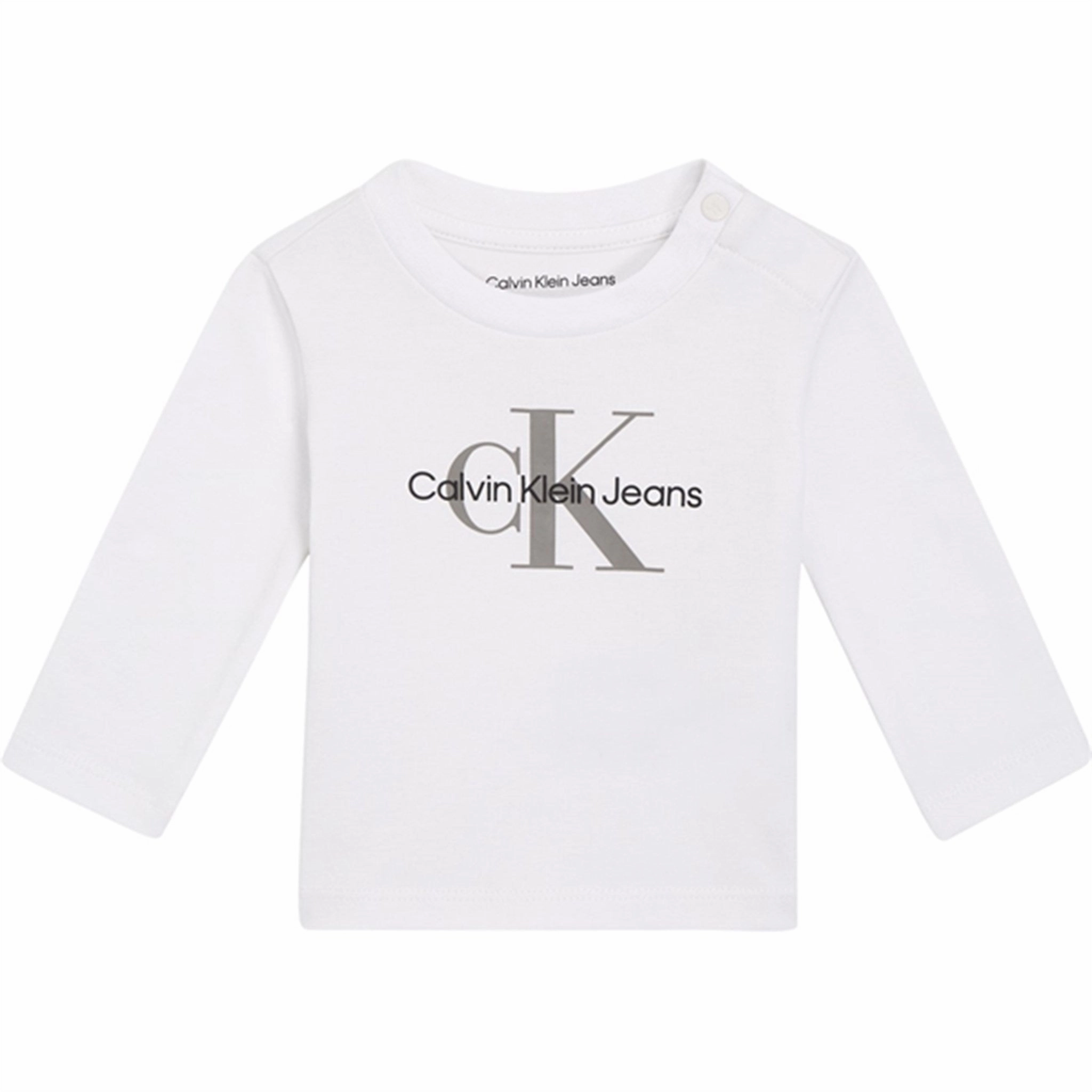 Refined Aesthetic Streamlined Design Calvin Klein Monogram Blouse Bright White