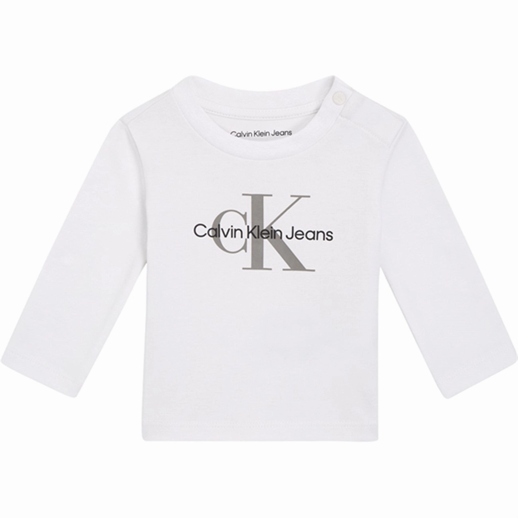 Classic Collar Calvin Klein Monogram Blouse Bright White