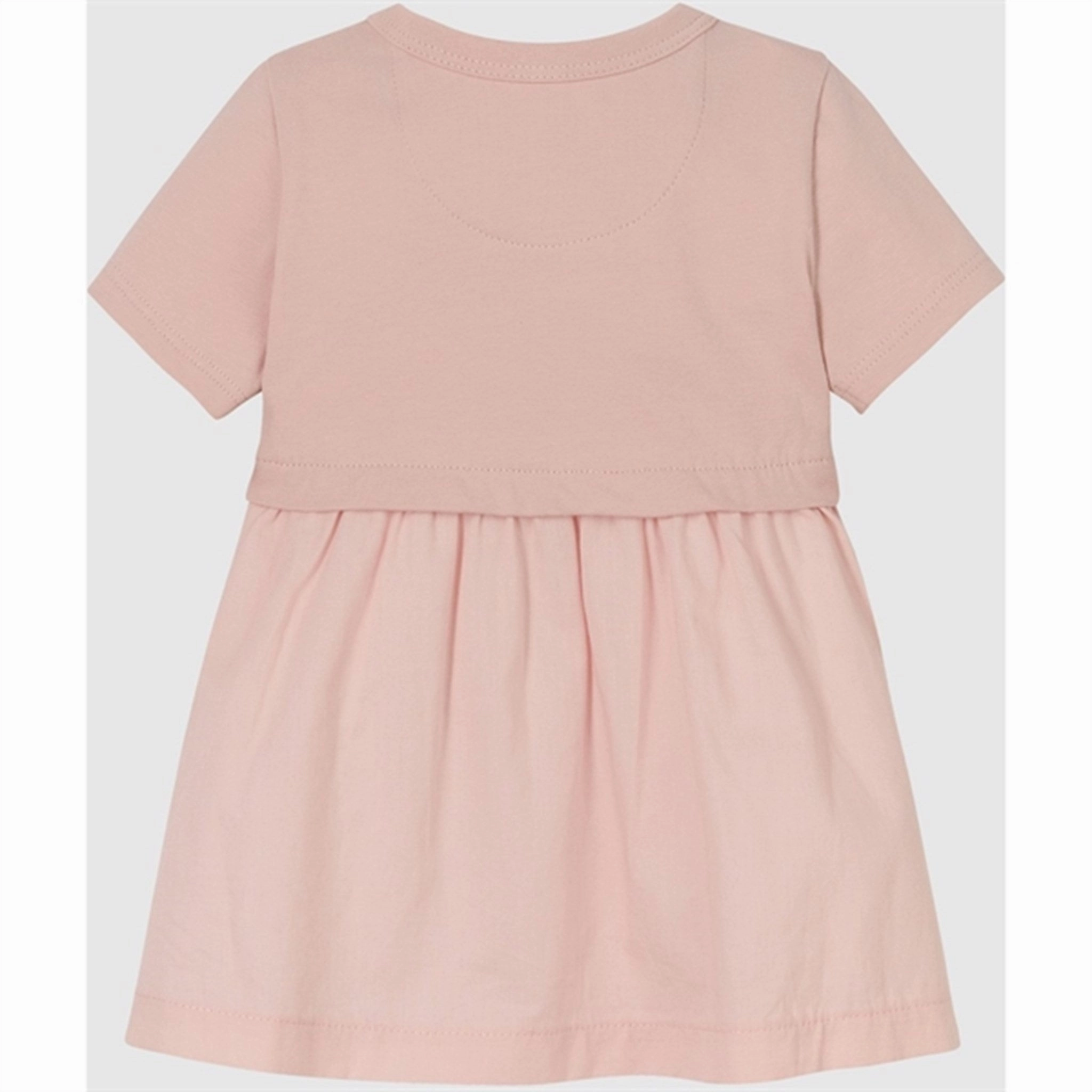 Calvin Klein Monogram Logo Mix Media Dress Sepia Rose Vibrant Hue