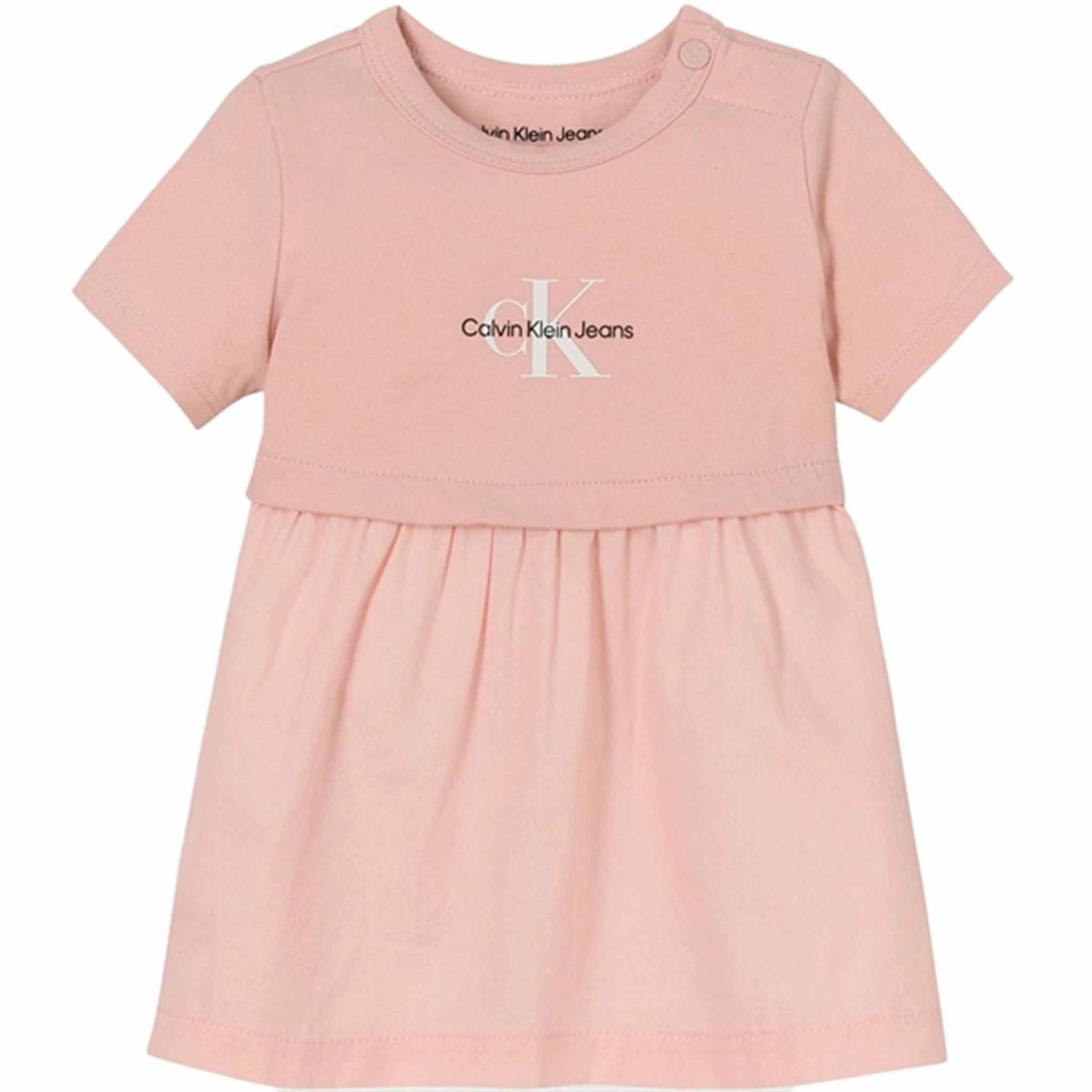 Calvin Klein Monogram Logo Mix Media Dress Sepia Rose Limited-Edition