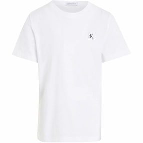 Abstract print Thermal Regulation Layer Calvin Klein Monogram Mini Badge T-Shirt Bright White