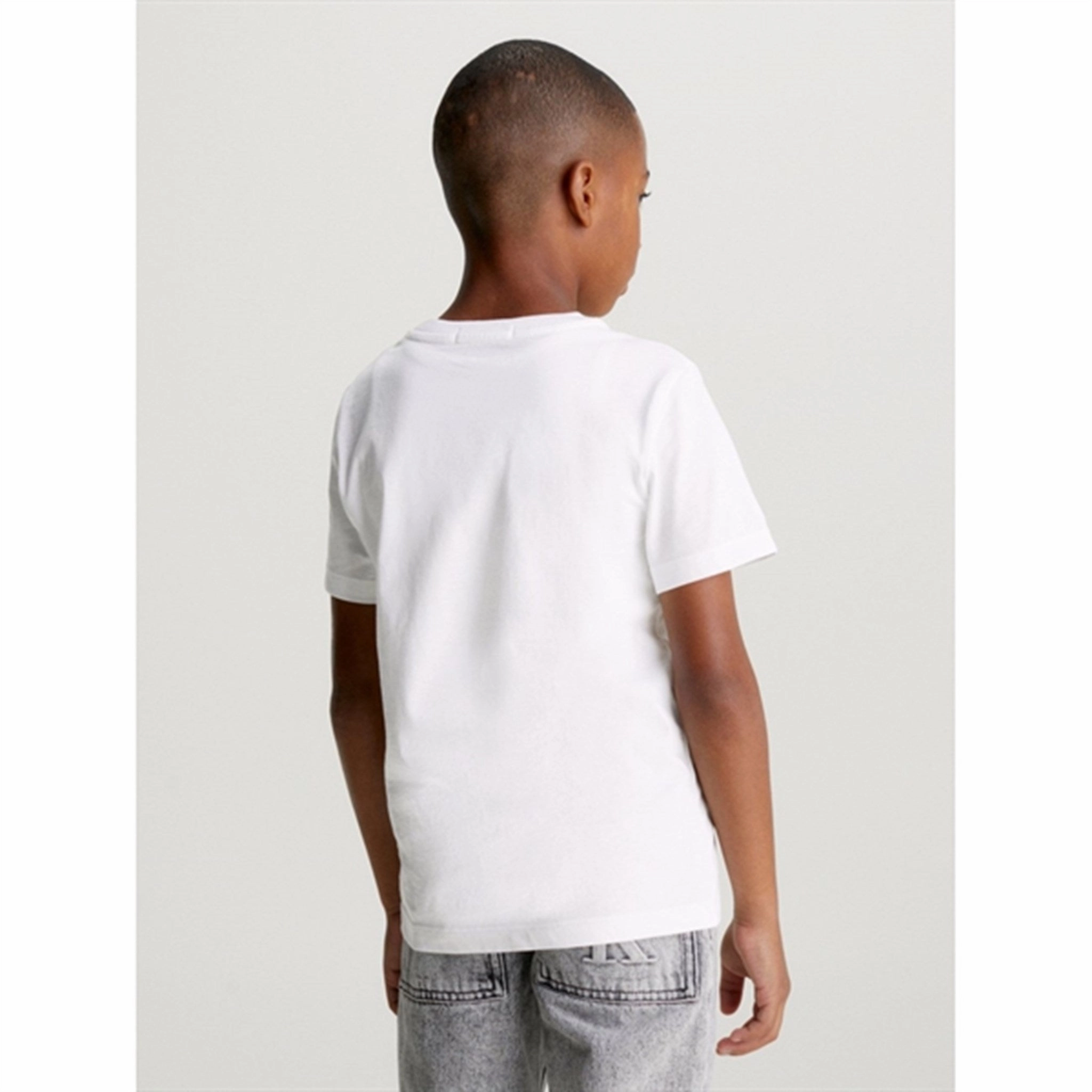 Calvin Klein Monogram Mini Badge T-Shirt Bright White Washable fabric