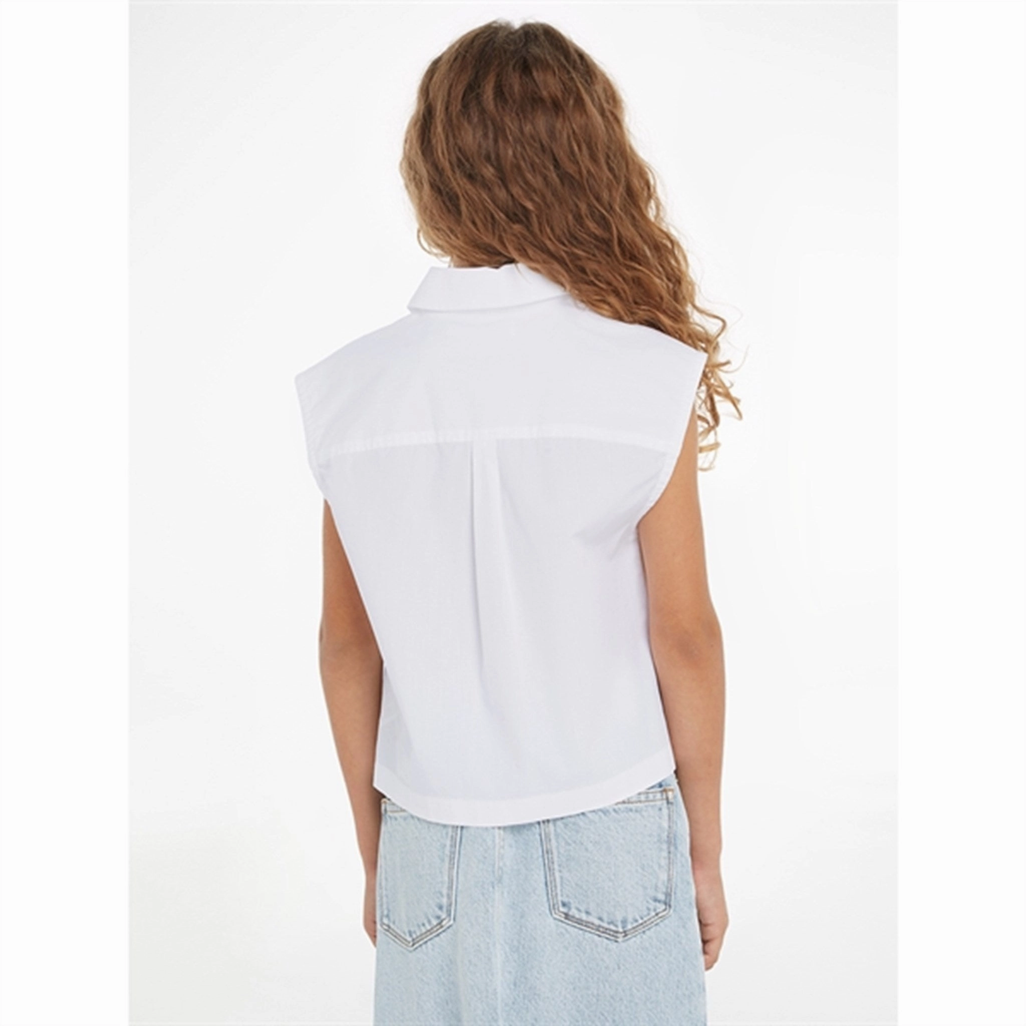 Interview Ready Custom Fit Calvin Klein Monogram Sleeveless Shirt Bright White