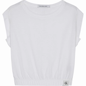 Calvin Klein Movement Label T-Shirt Bright White Anti Pill Surface HighThreadCount