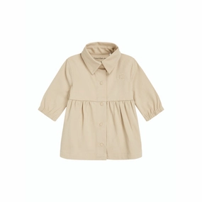 Calvin Klein Pale Khaki Utility Woven Shirt Dress MoldResistantTexture