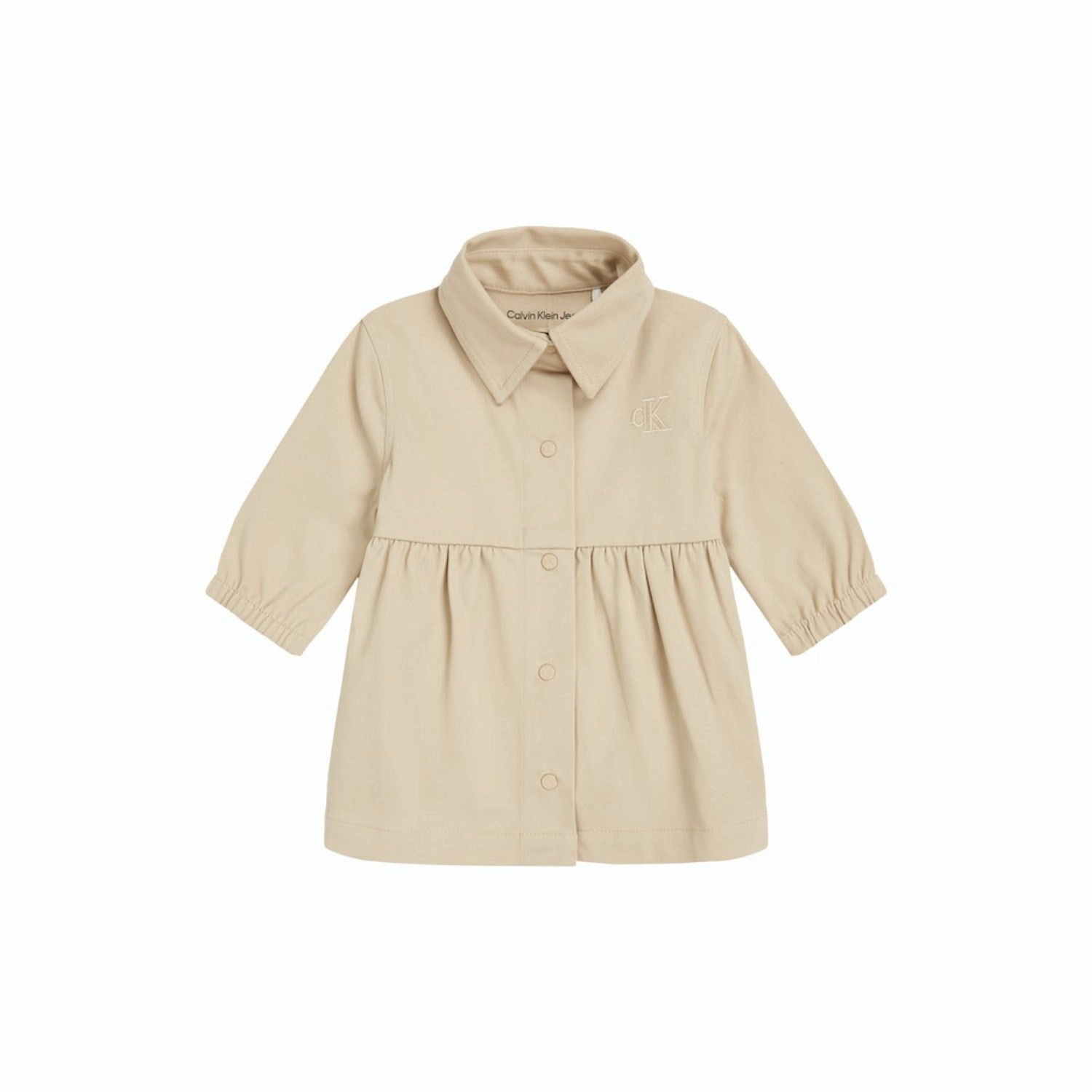 Body Harmony Weekend Casual Calvin Klein Pale Khaki Utility Woven Shirt Dress