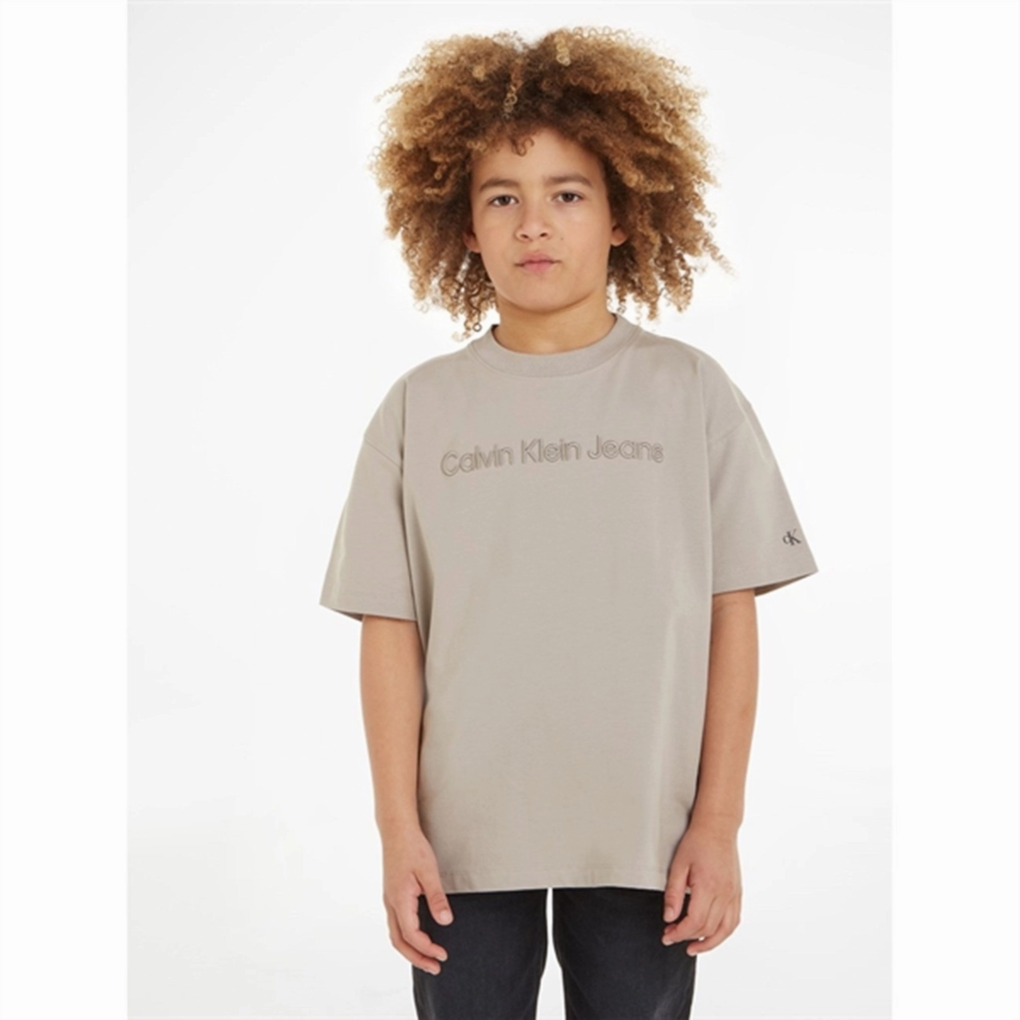 Lightweight Style Timeless Fit Calvin Klein Raised Embroidery T-shirt Porpoise