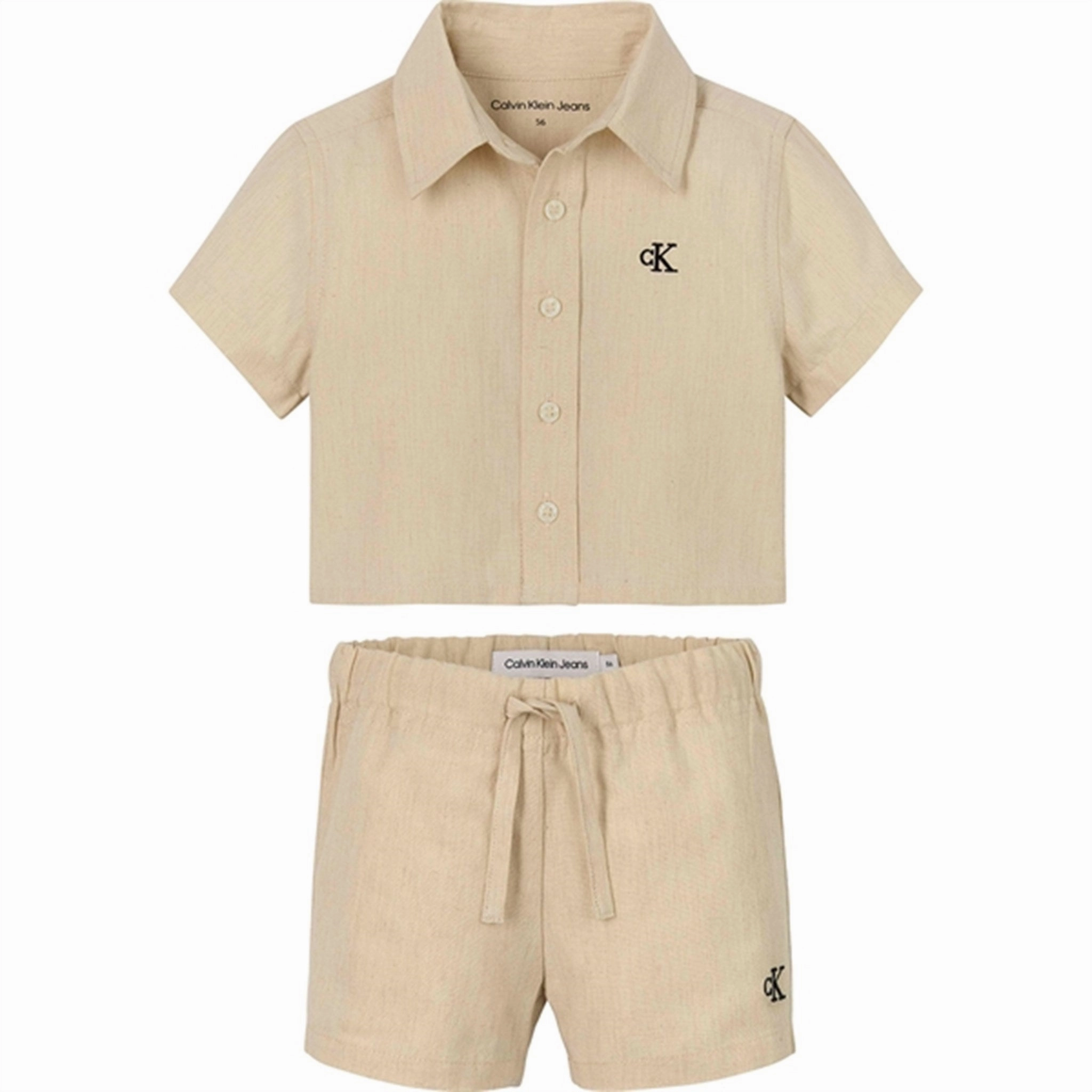 Calvin Klein Shirt Shorts Set Vanilla Heather Outdoor Apparel