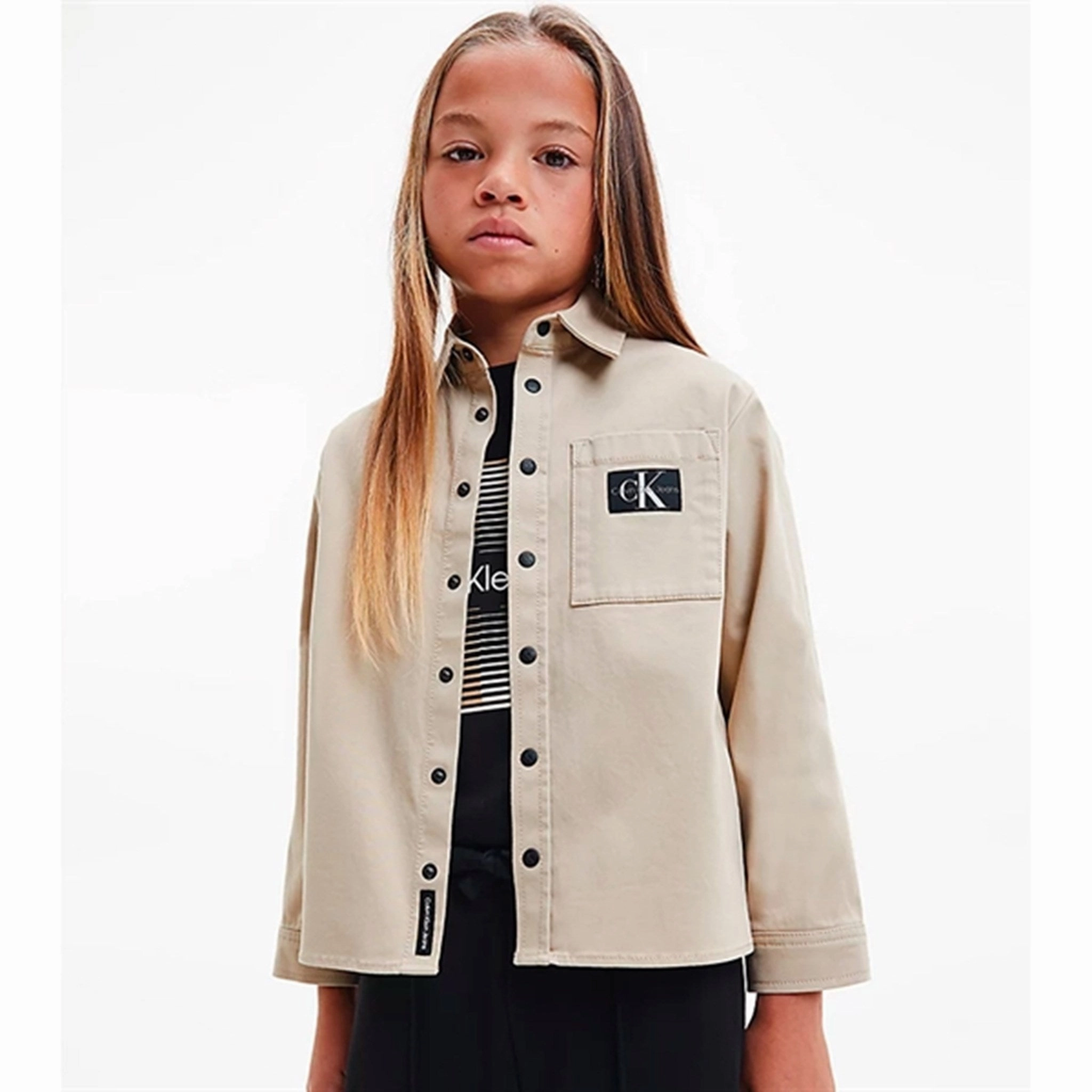 Trendy Pattern Calvin Klein Shirt Travertine