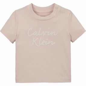 Calvin Klein Silver Peony Colour Logo Ss T-Shirt Essential Wear