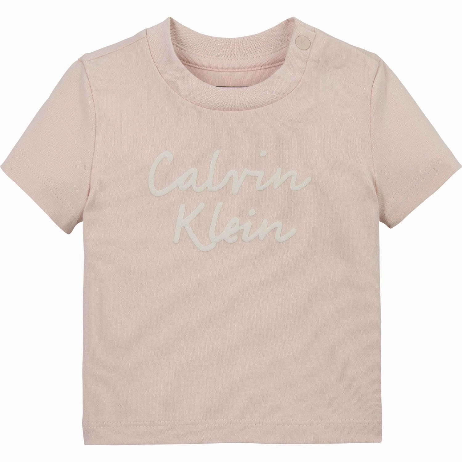 Calvin Klein Silver Peony Colour Logo Ss T-Shirt Comfy Layer Wear dry cleanable