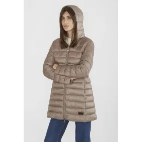 Canadian Giacca lunga da donna con cappuccio Teslin Recycled CN.G220204WRE/CHAM champagne Fashionable Outerwear Water Repellent Finish