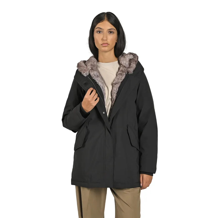 Seamless Integration Stylish Warmth Canadian parka da donna con ecopelliccia Lanigan Tech CN.G224064W/BLA nero