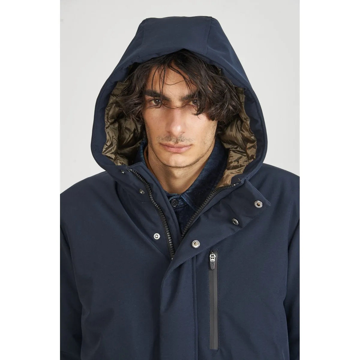 Canadian Parka da uomo con tasche a zip e cappuccio City CN.G221352/DKNAV blu scuro Sombrero