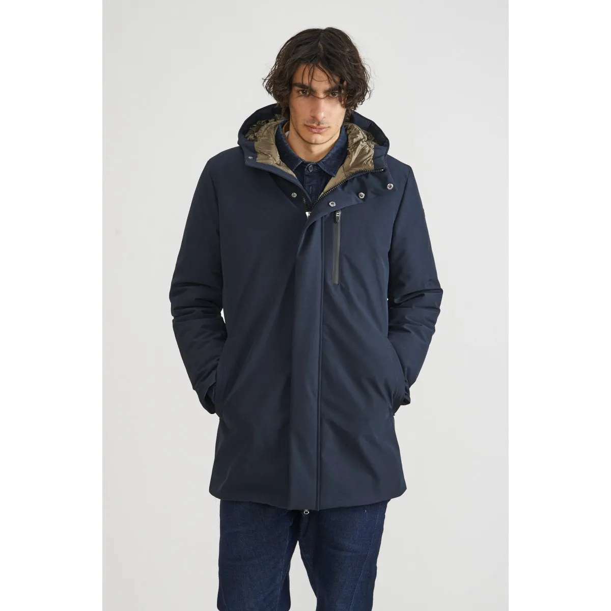 Game Day City Canadian Parka da uomo con tasche a zip e cappuccio City CN.G221352/DKNAV blu scuro