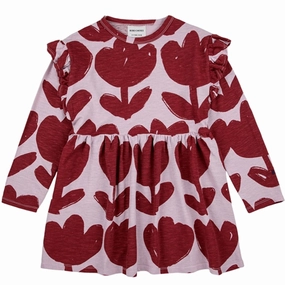 Bobo Choses Lavender Retro Flowers Ruffle Dress AOP Modern Movement Everyday Style