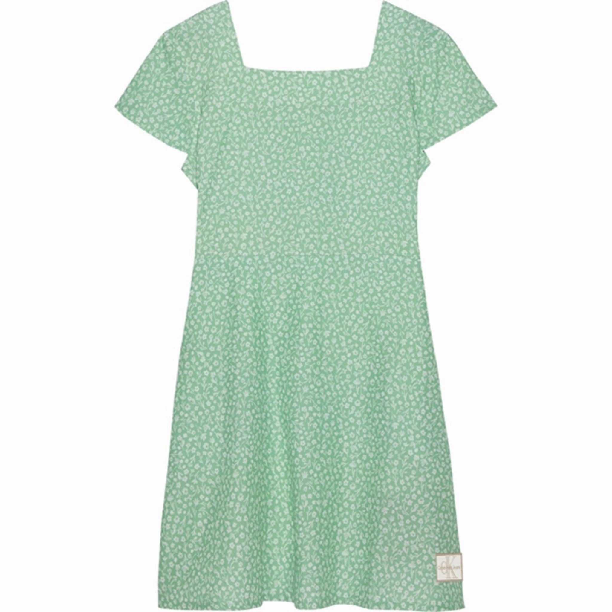 Neat Stitch Texture Edge Calvin Klein Flower Aop Dress Flower Aop