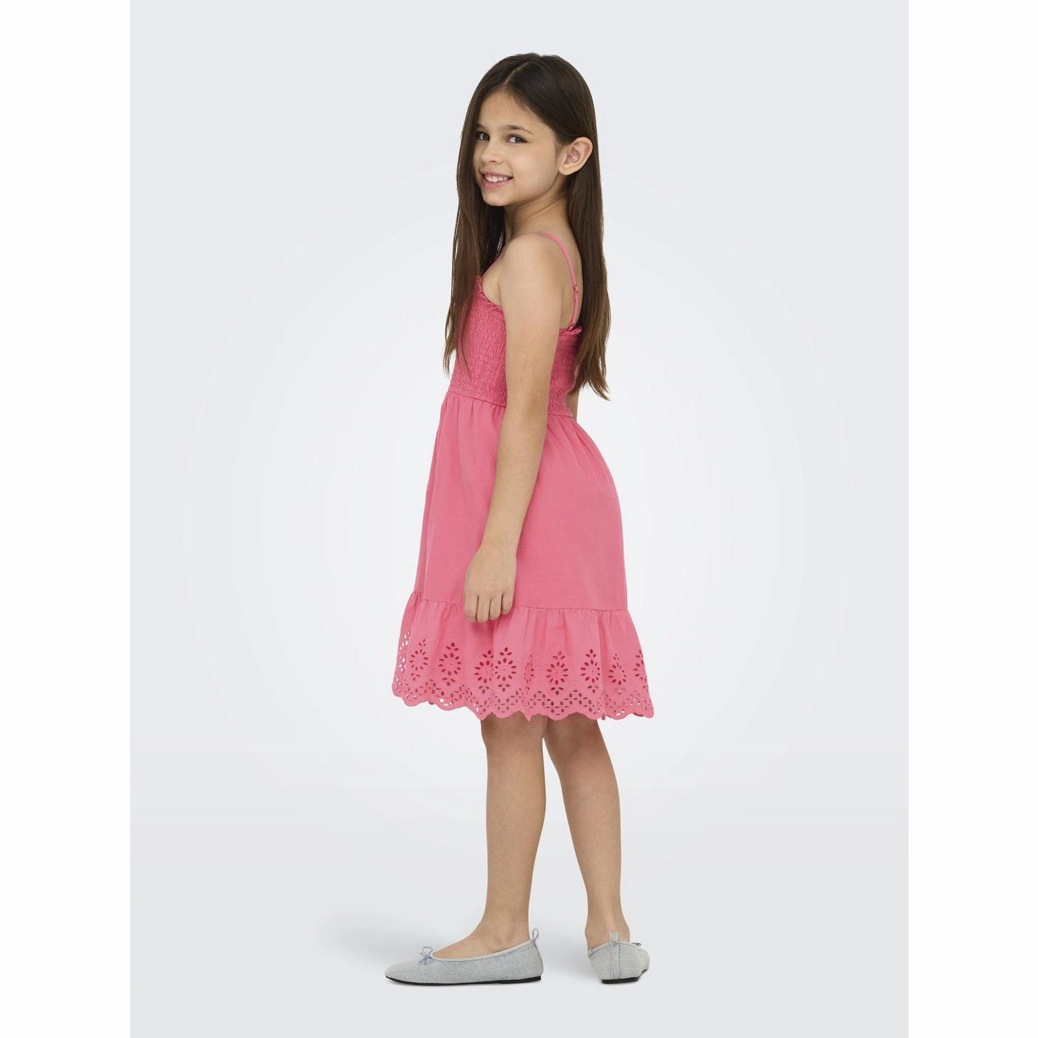 Sleek And Stylish kids ONLY Camellia Rose Lou Life Embroidery Smock Dress