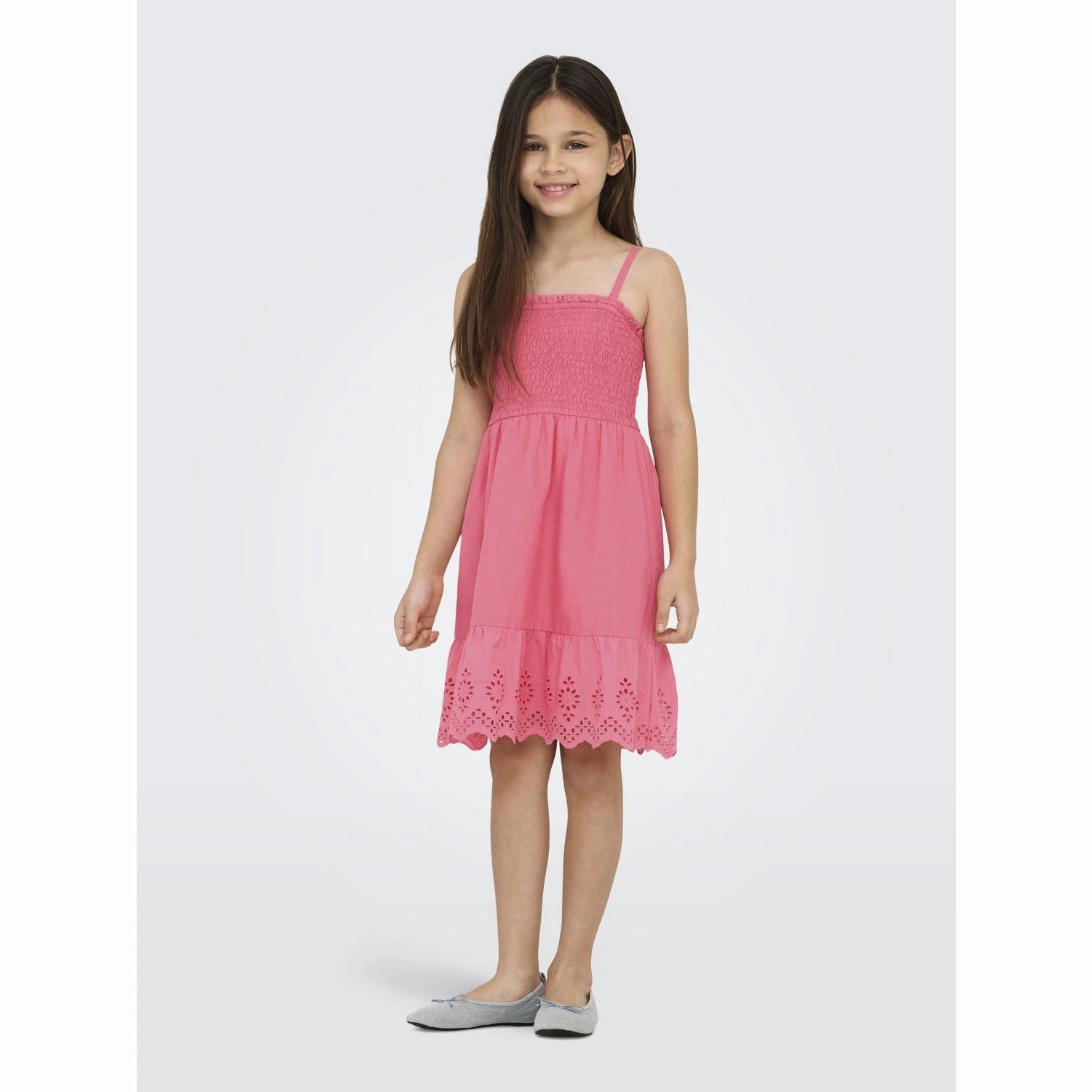 Shared Moment Plus Fit kids ONLY Camellia Rose Lou Life Embroidery Smock Dress