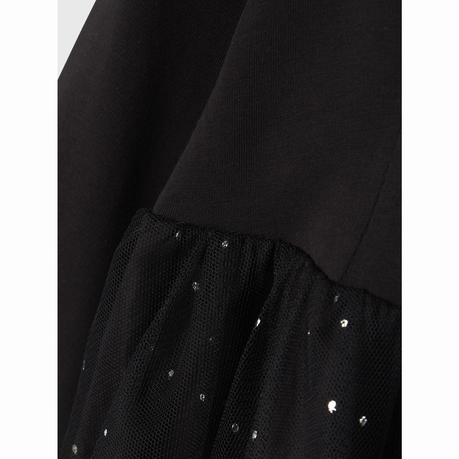 Name It Black Nmfolone Ls Dress Pure Shape Smocked-Detail