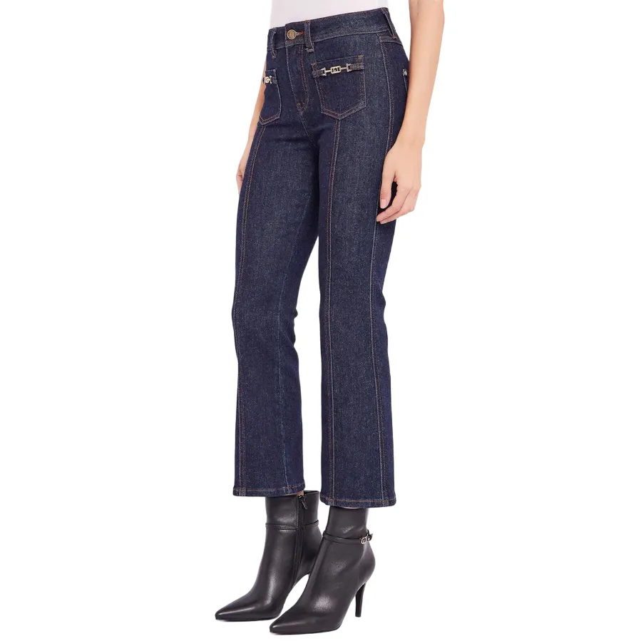 Cozy Design Gaud?? pantalone in jeans corto da donna Flare 421BD26015 00 blu scuro