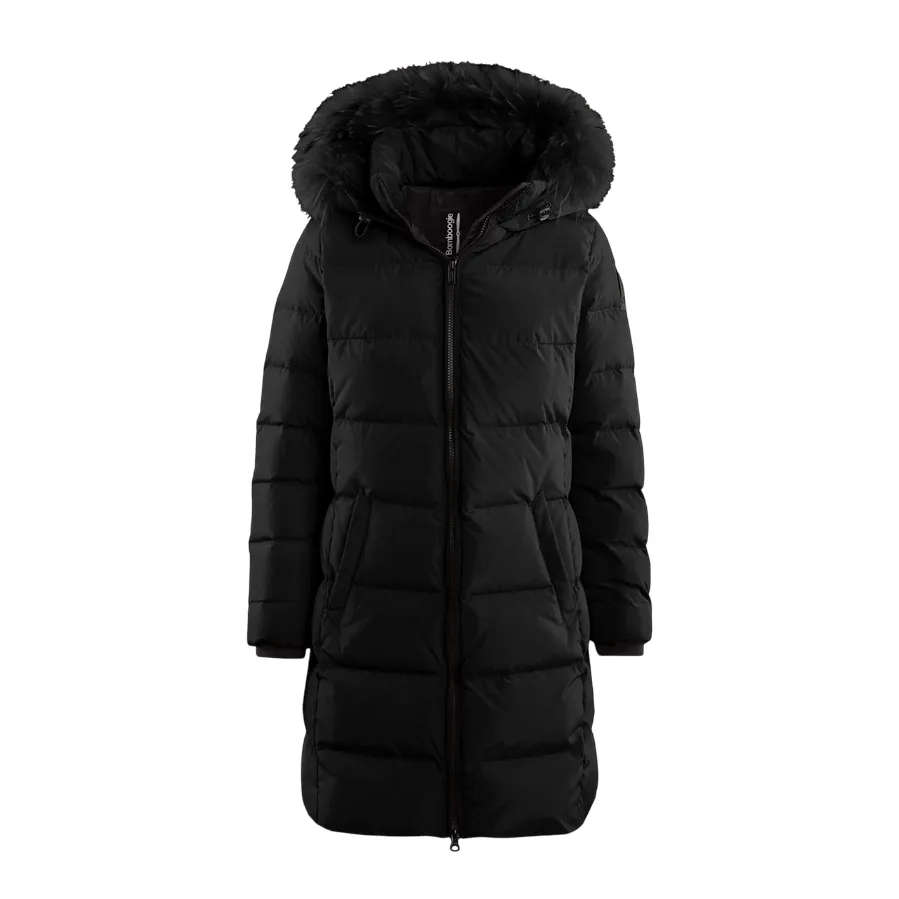 budget-friendly Bomboogie Piumino da donna con Bordo Cappuccio in Pelliccia CW632PTMNQ 90 nero