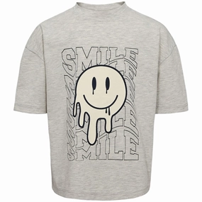 Sofie Schnoor Ecru Melange T-Shirt Scoop neck femininity