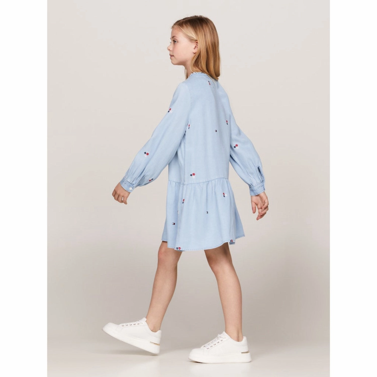 Comfort Layer Contemporary Style Tommy Hilfiger Denim Medium Emb Flower Tencel Dress Ls