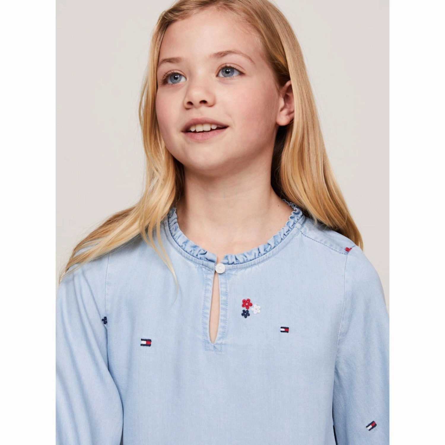 Tommy Hilfiger Denim Medium Emb Flower Tencel Dress Ls Modern Motion