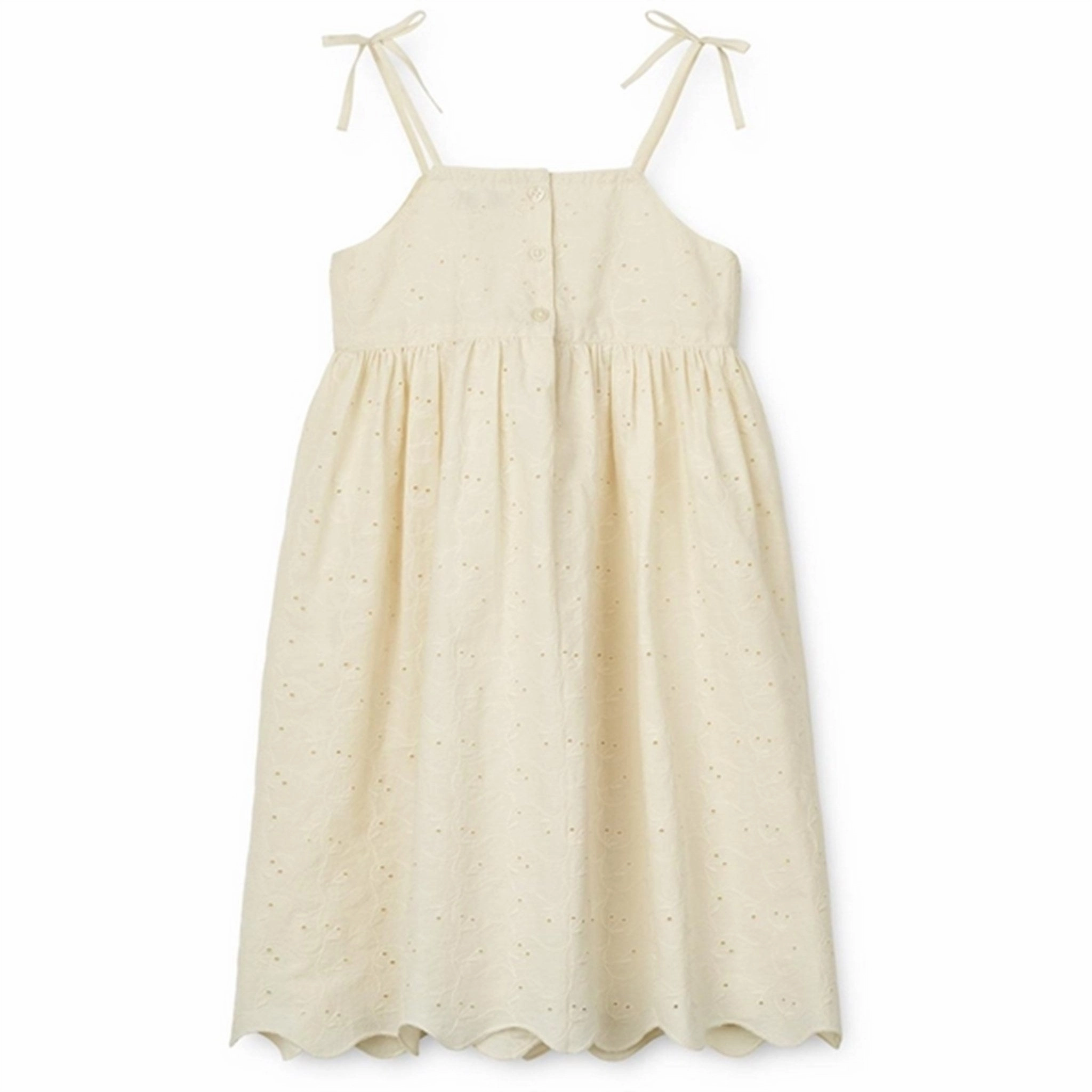 Feminine full-length gown Liewood Cloud Cream Gunhild Anglaise Dress