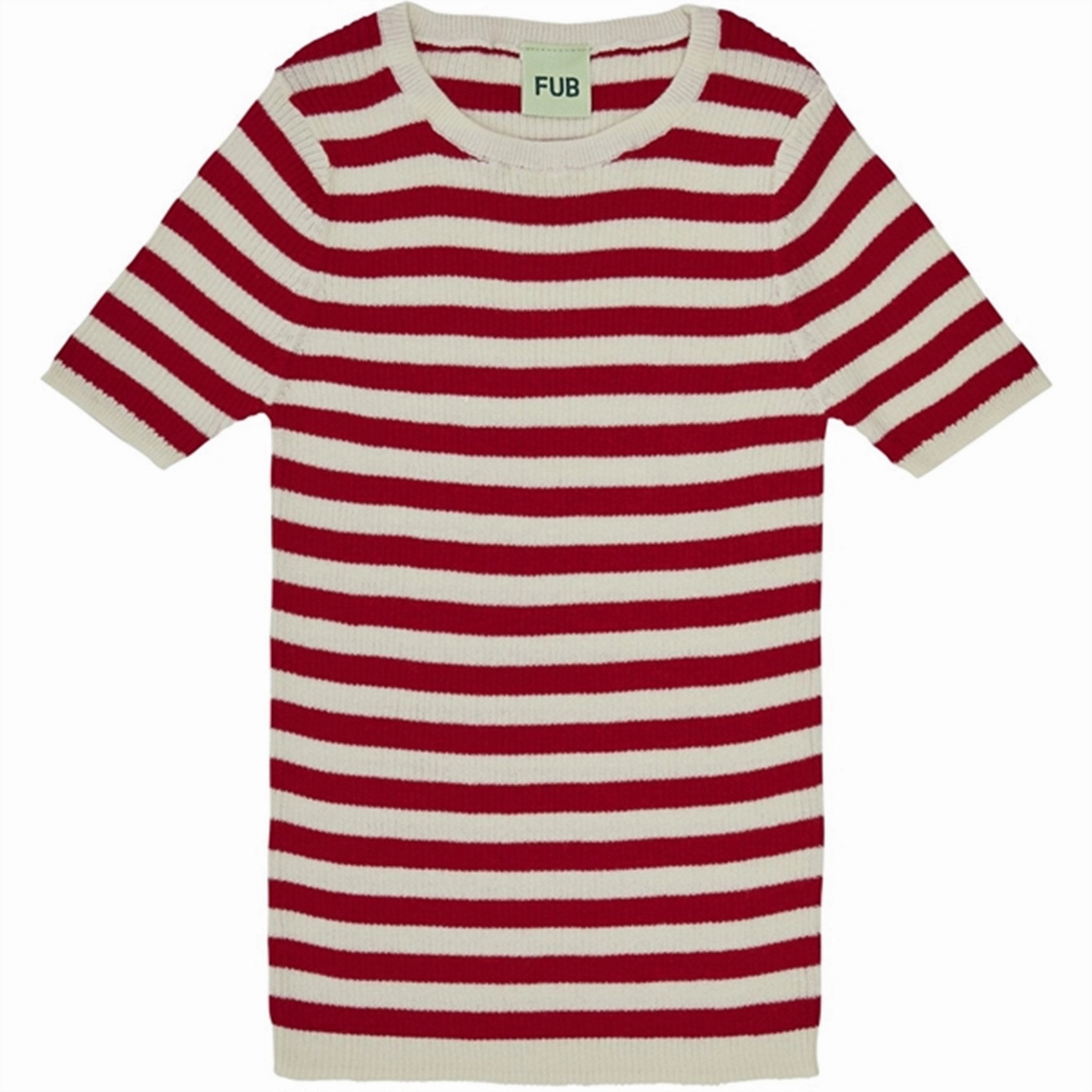 FUB Rib T-Shirt Ecru/Bright Red Sweat Absorbent Bright Color