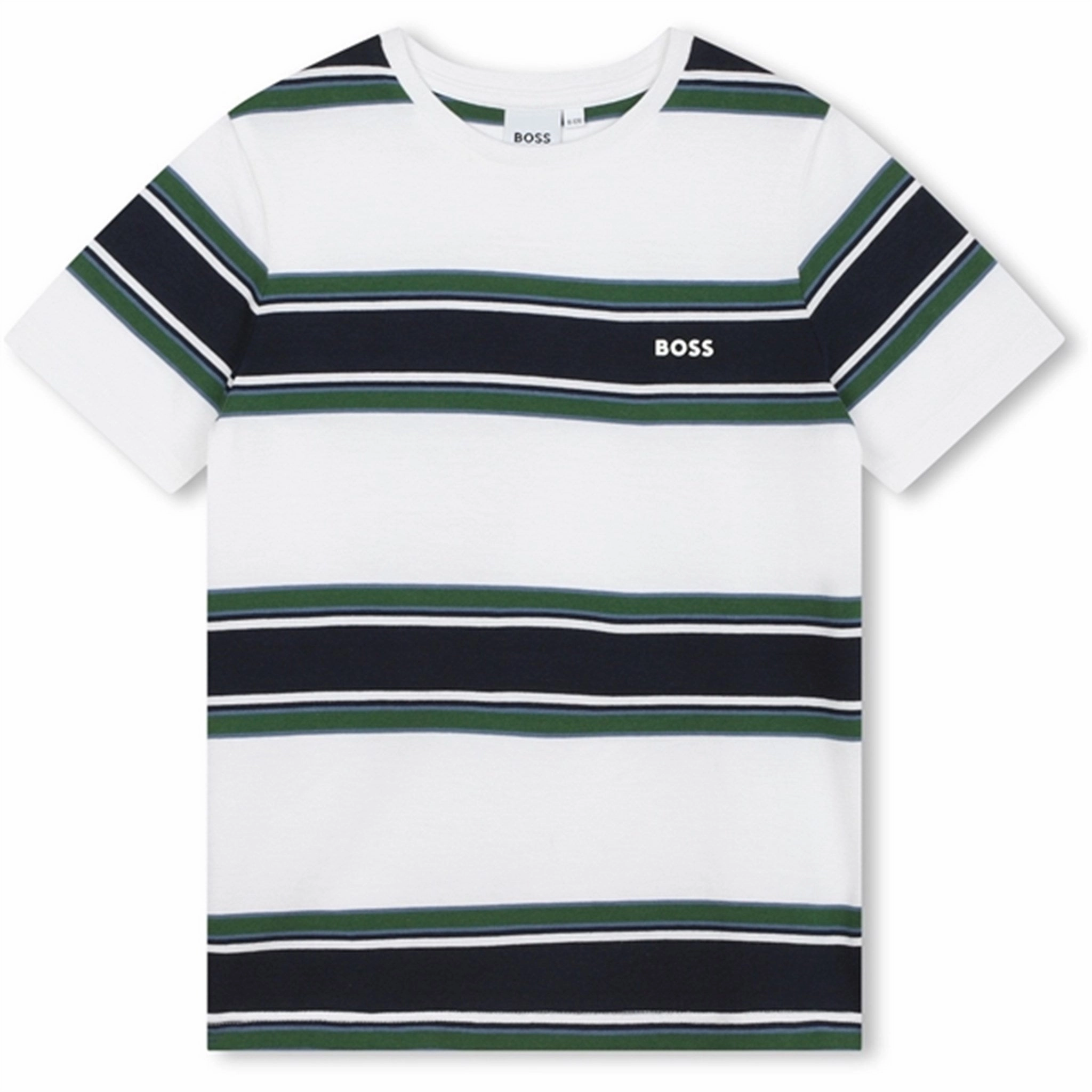 Hugo Boss White Green T-shirt Embroidered Details Light Style Trend