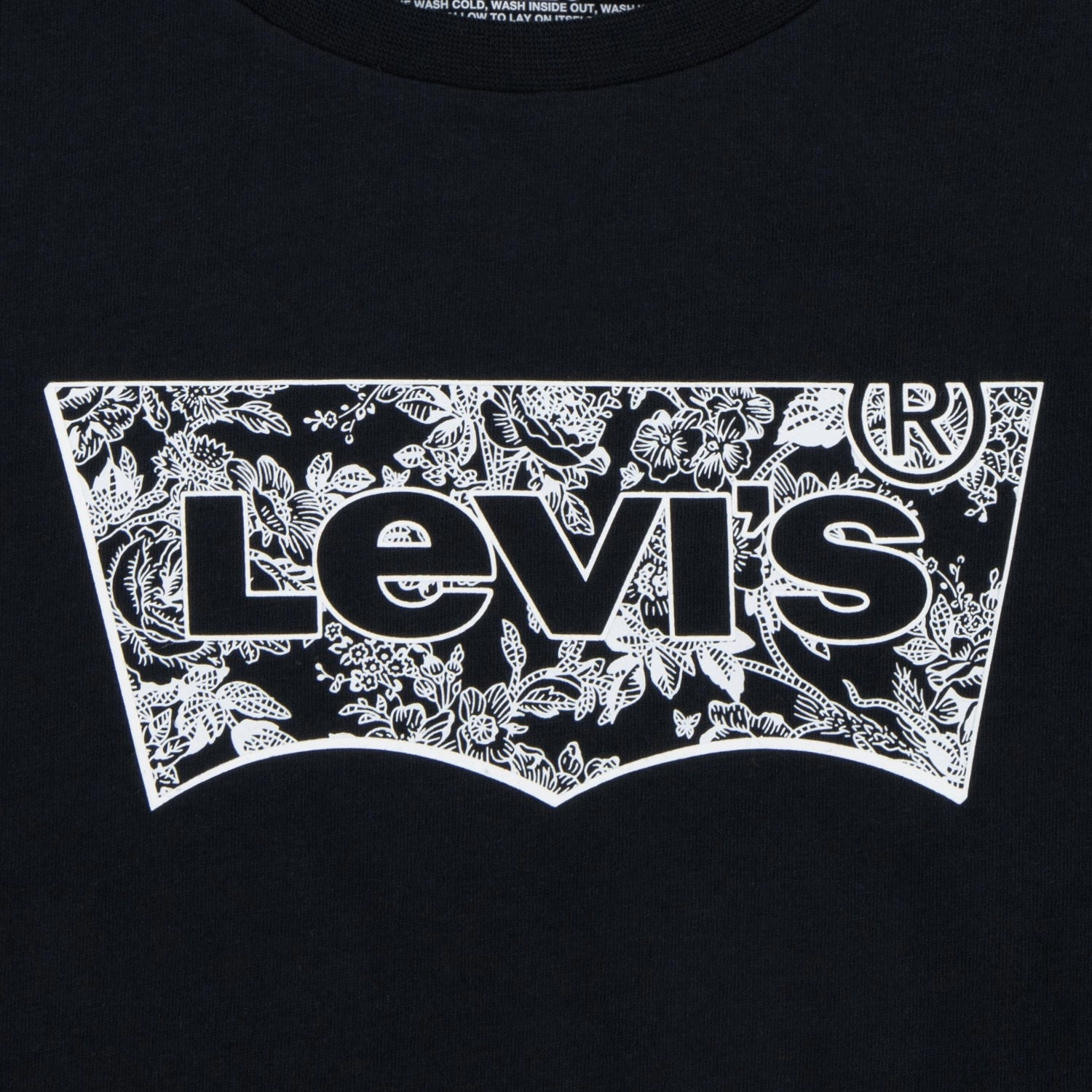Levi's BLACK Floral Batwing Tee Anti-static Flexible Neckband