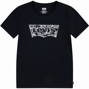 Levi's BLACK Floral Batwing Tee Ultra Soft Texture Stylish and Comfortable
