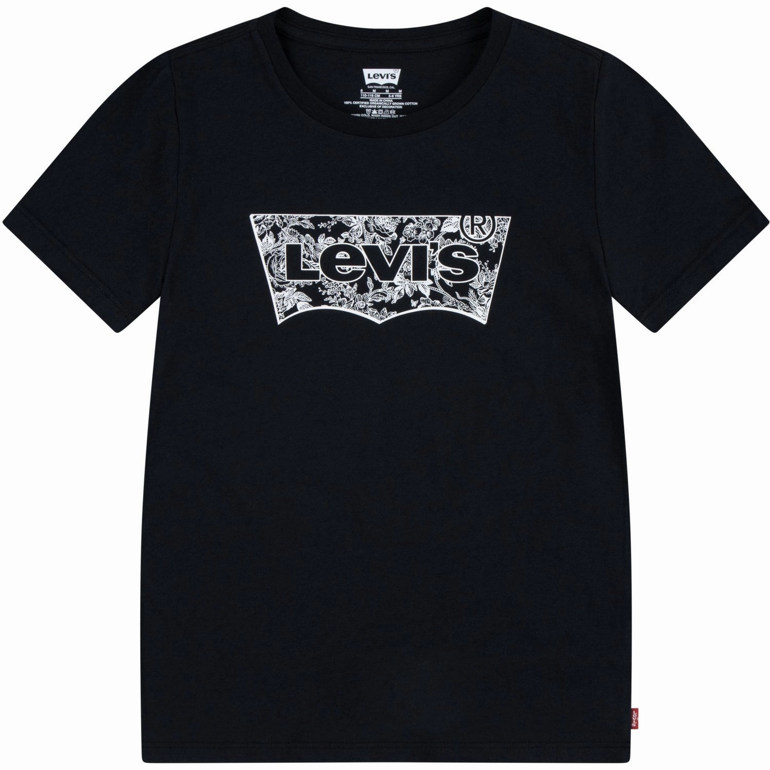 Levi's BLACK Floral Batwing Tee Odor Control Finish