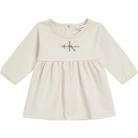 Transitional-Wear Calvin Klein Monogram Ls Dress Whitecap Gray