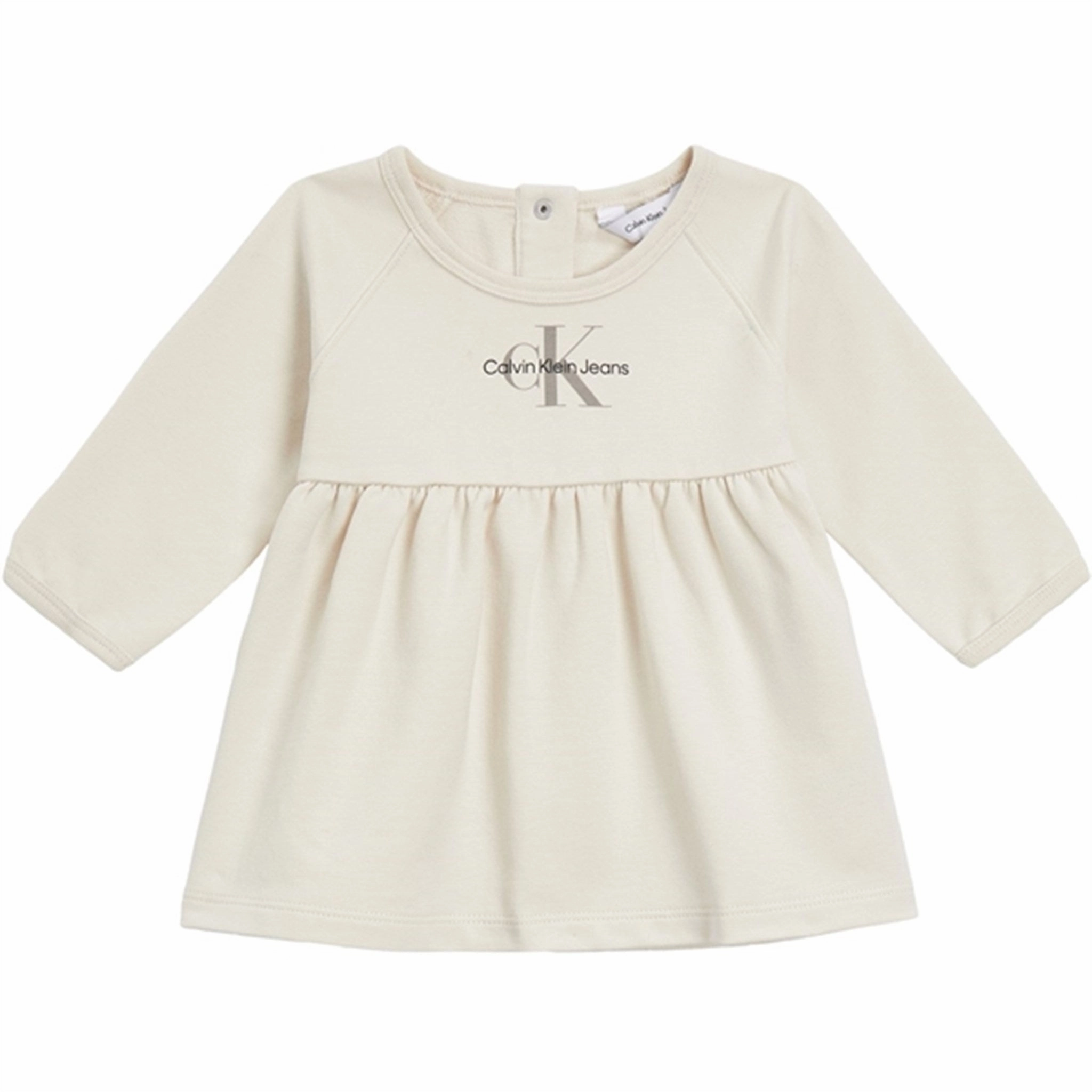 Calvin Klein Monogram Ls Dress Whitecap Gray Comfortable Wear