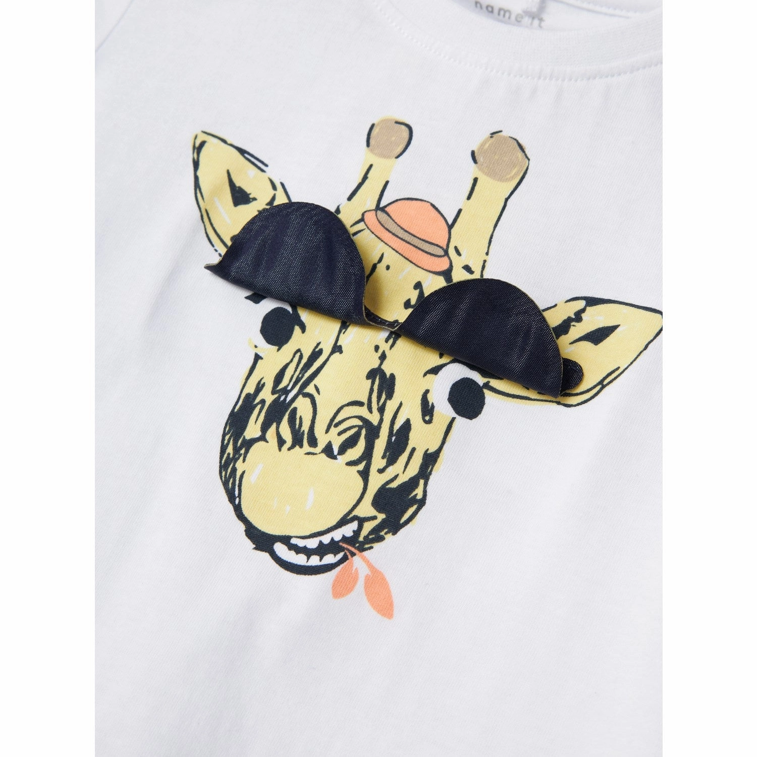 Name It Bright White Jean T-Shirt Valentine's Day Brushed Interior Lining