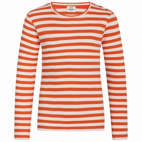 Chic Design Reinforced Buttonholes Mads N?rgaard 2x2 Cotton Stripe Talino Bluse Puffin's Bill/Cloud Dancer