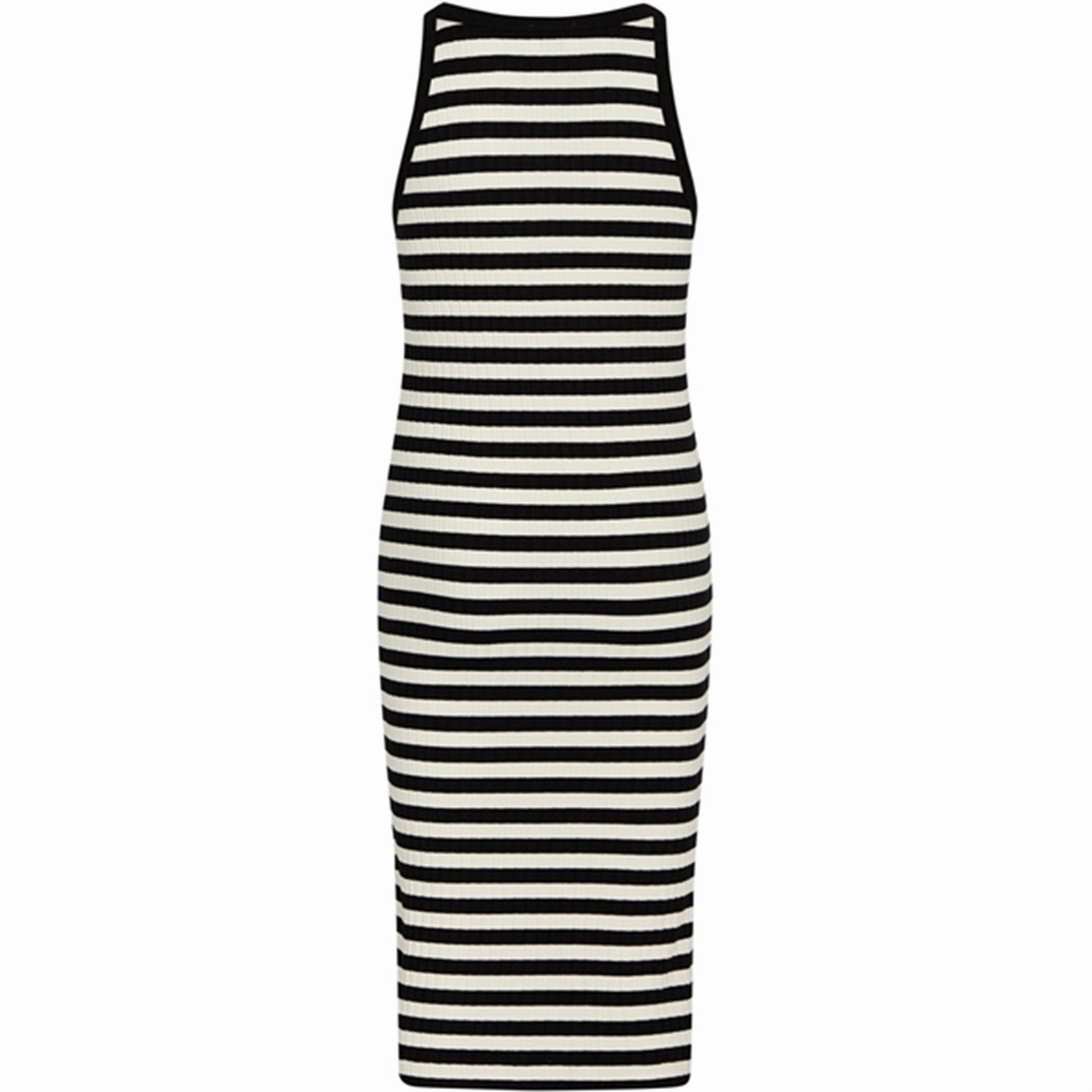 countryside Neat Stitch Mads N?rgaard 5x5 Classic Stripe Carnile Dress Black/Vanilla Ice