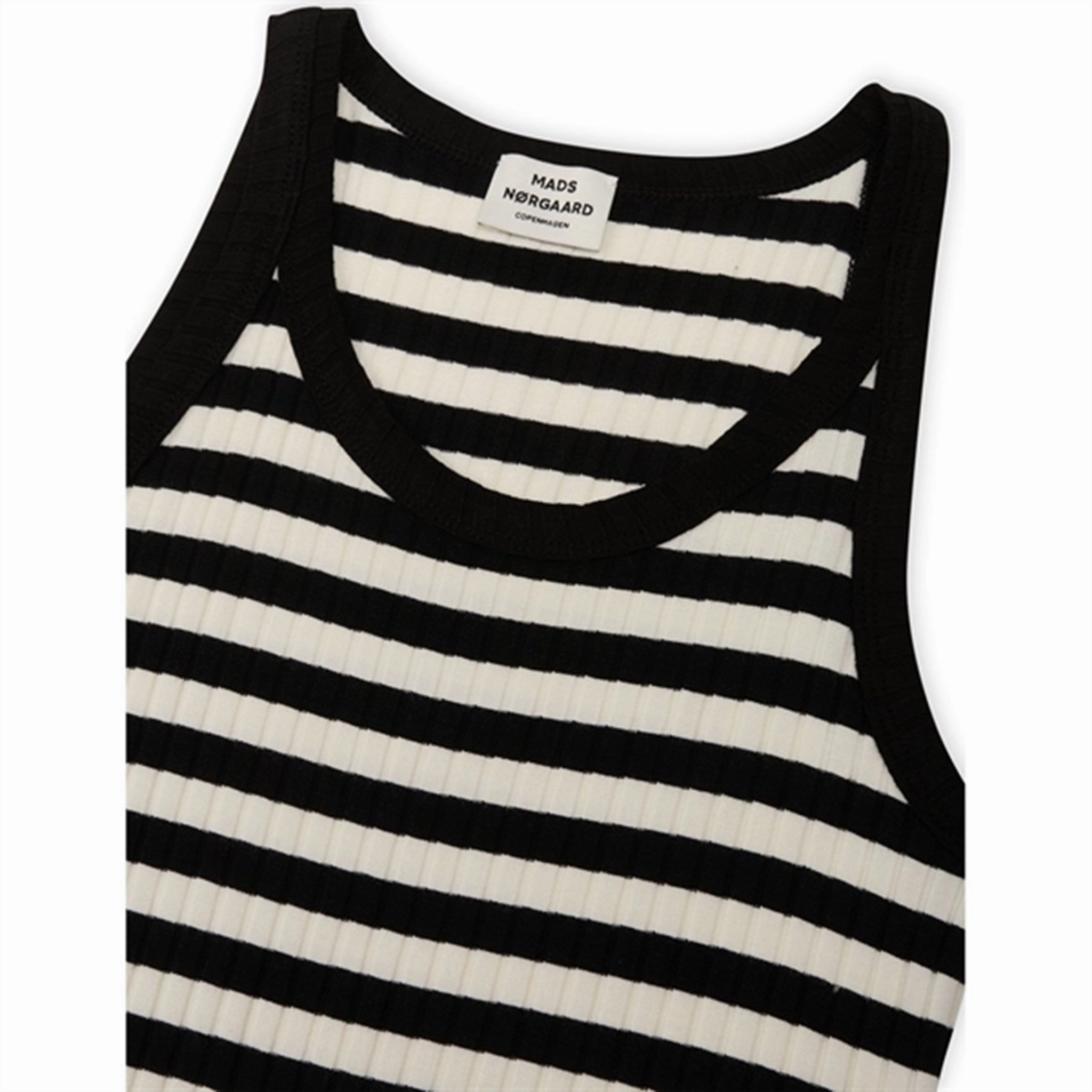 Trend Focused Mads N?rgaard 5x5 Classic Stripe Carnile Dress Black/Vanilla Ice