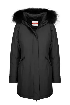 futuristic Censured giacca da donna sfiancata con cappuccio e pelliccia sintetica staccabile CW 235P T NEP3 90 nero