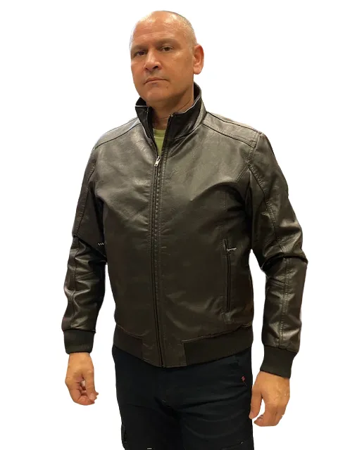 Censured Giacca da Uomo in ecopelle JMWHAMT PMA 14 marrone scuro suitable for religious ceremonies