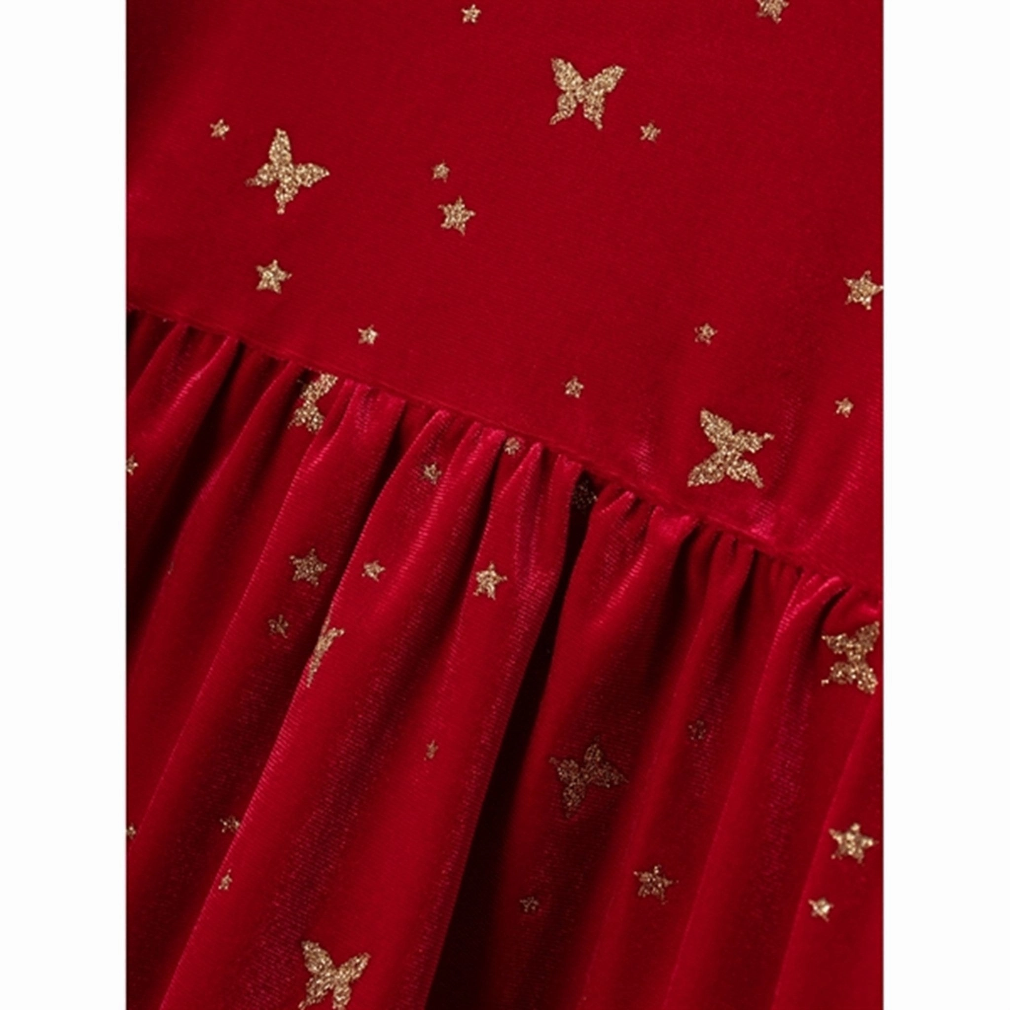 Name it Jester Red Rifly Velour Dress Fit Base